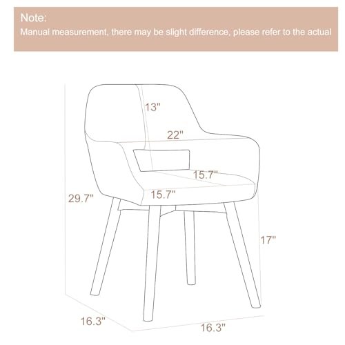 YEEFY Desk Chair No Wheels Vanity Chair Makeup Chair Comfy Accent Chair for Living Dining Room Bedroom Home Office Mid Centur